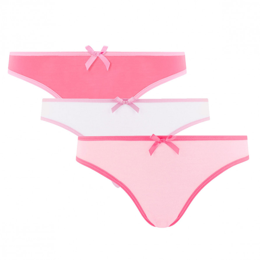 Lot de 3 slips girl blanc, poudre & rose Summer