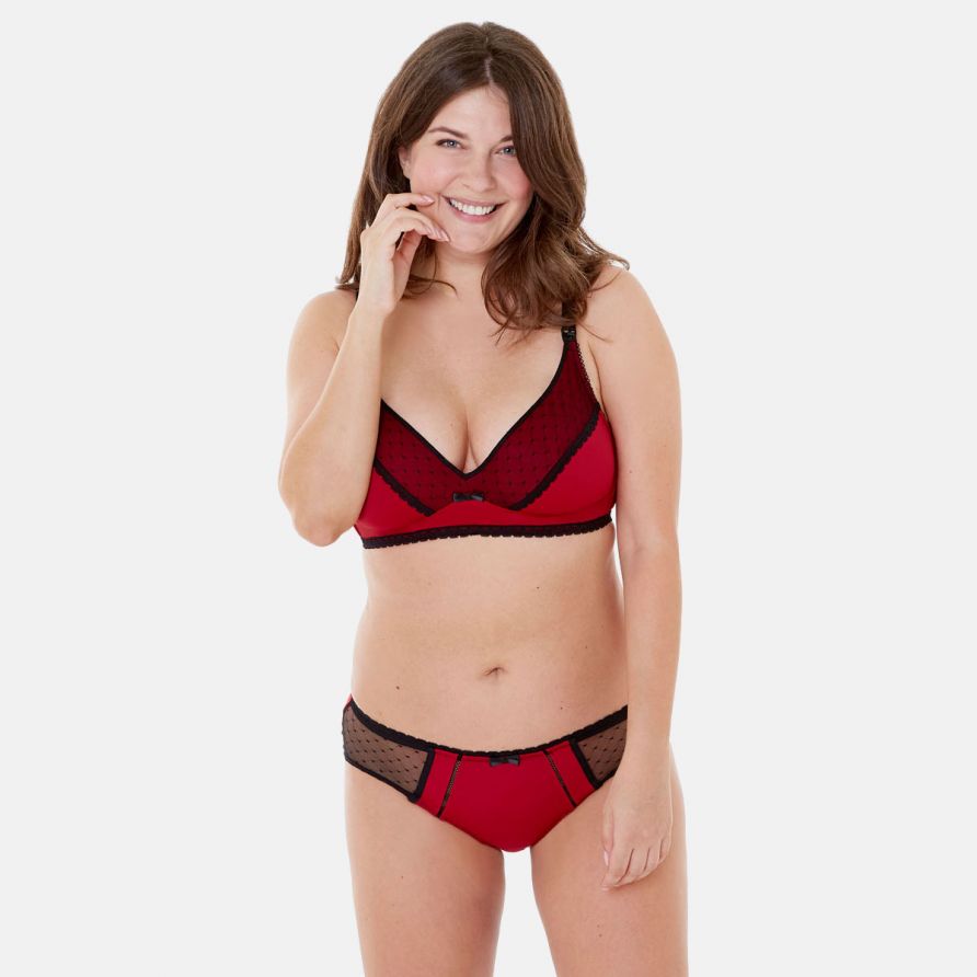 Soutien-gorge allaitement rouge/noir Tania