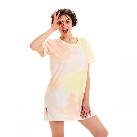 Big tee en coton bio imprimé tie & dye Woodstock