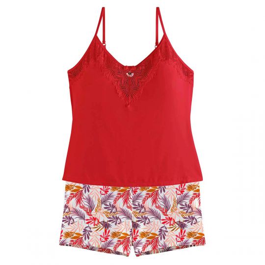 Top + short rouge Pile ou face