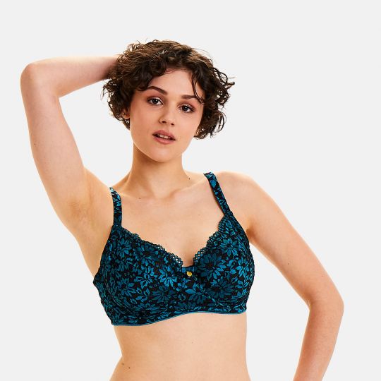 Soutien-gorge grand maintien turquoise Bergamote