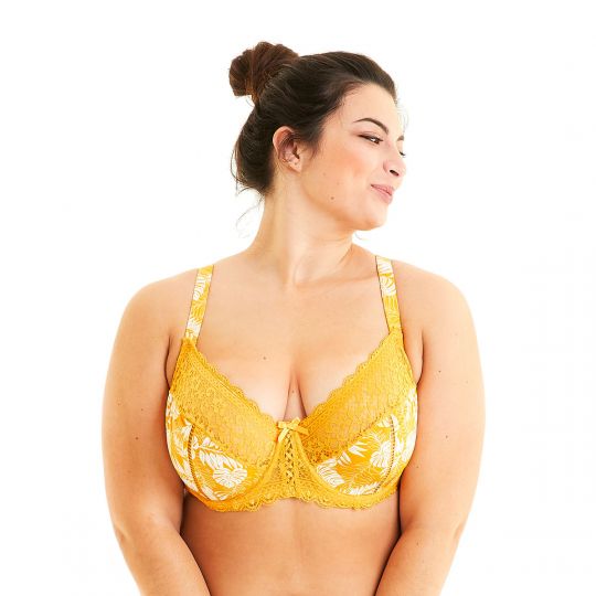 Soutien-gorge grand maintien jaune/ivoire Elena