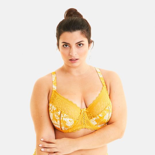 Soutien-gorge grand maintien jaune/ivoire Elena