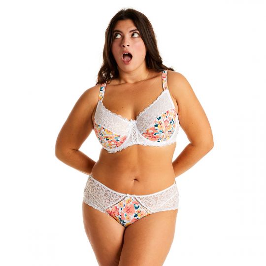 Soutien-gorge à armatures blanc/orange Elena