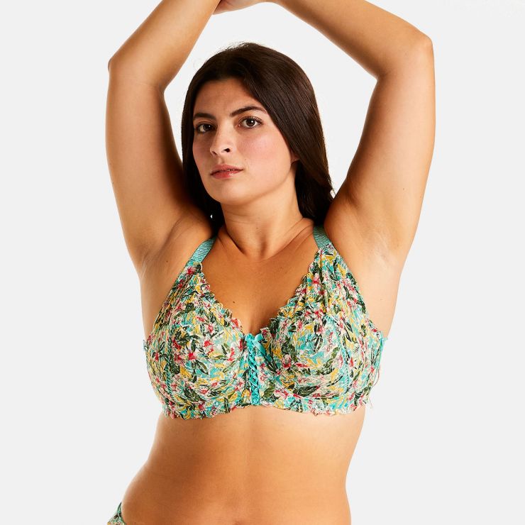 Soutien-gorge à armatures turquoise/jaune Elena