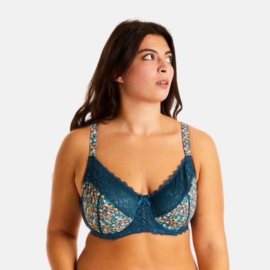 Soutien-gorge à armatures turquoise/orange Elena