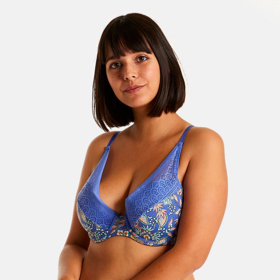 Soutien-gorge ampliforme coque moulée bleu Gazette