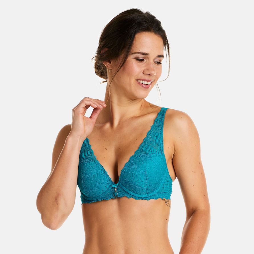 Soutien-gorge ampliforme coque moulée turquoise Index