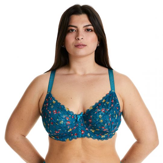 Soutien-gorge grand maintien turquoise/kaki Elena