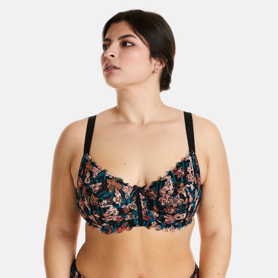 Soutien-gorge à armatures grand maintien noir/caramel Elena