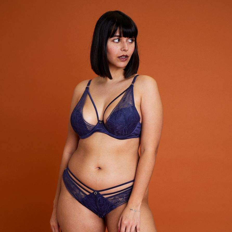 Soutien-gorge ampliforme coque moulée bleu Diabolique