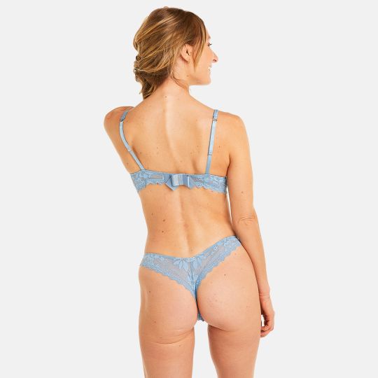 Soutien-gorge coque moulée push-up bleu Siwa