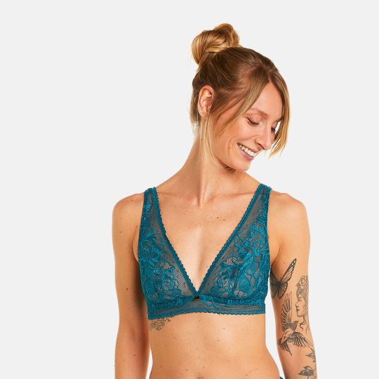 Soutien-gorge triangle sans armatures bleu Nanaya