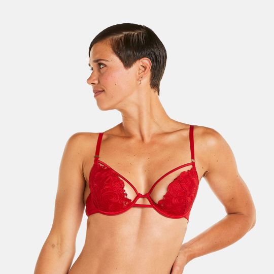 Soutien-gorge ampliforme coque moulée rouge Miracle