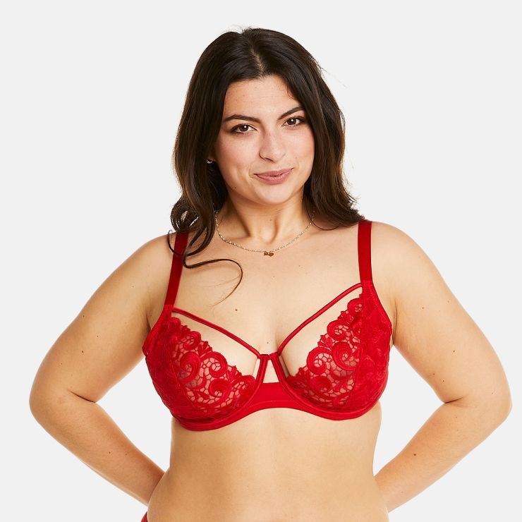 Soutien-gorge à armatures grand maintien rouge Miracle