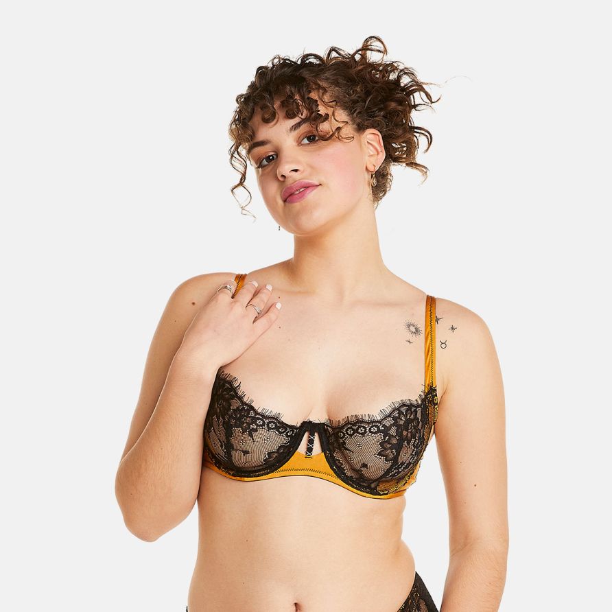 Soutien-gorge à armatures noir/jaune Tsunami