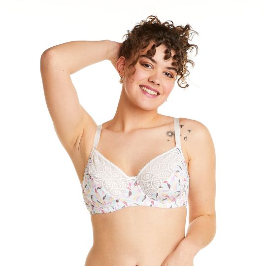 Soutien-gorge à armatures grand maintien multico blanc Entracte