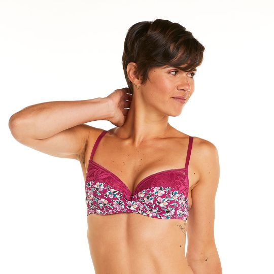 Soutien-gorge ampliforme coque moulée rose Paix