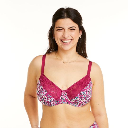 Soutien-gorge à armatures grand maintien rose Paix