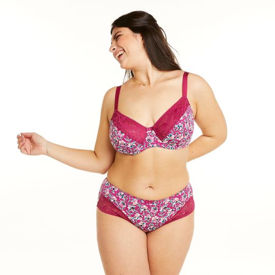 Soutien-gorge à armatures grand maintien rose Paix