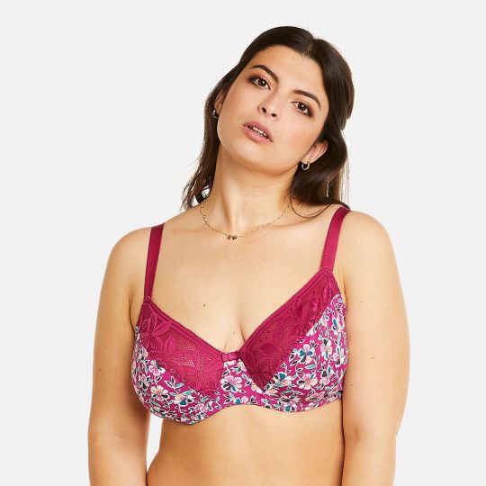 Soutien-gorge à armatures grand maintien rose Paix