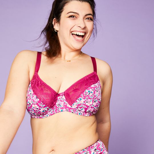 Soutien-gorge à armatures grand maintien rose Paix