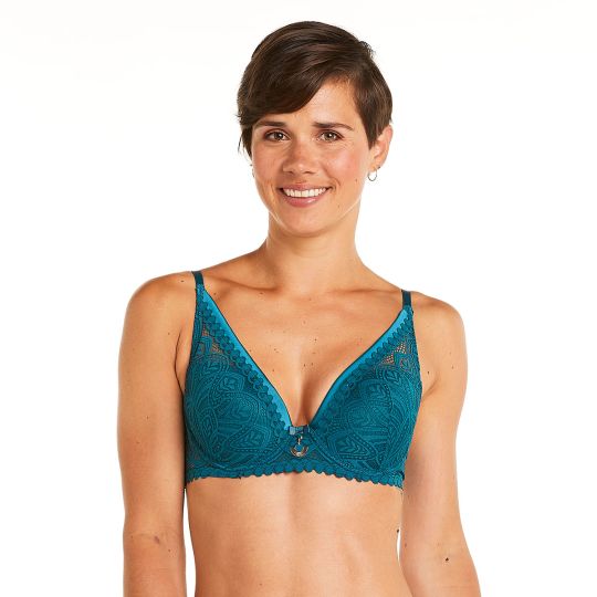 Soutien-gorge ampliforme coque moulée turquoise Sarong