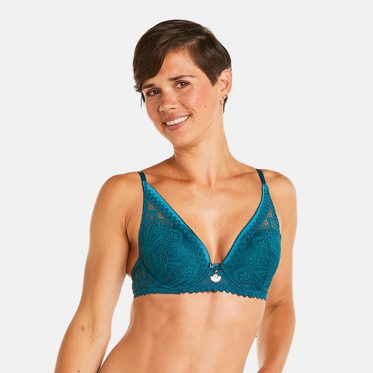 Soutien-gorge ampliforme coque moulée turquoise Sarong