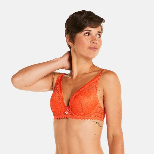 Soutien-gorge ampliforme coque moulée orange Sarong