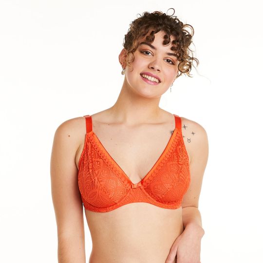 Soutien-gorge à armatures grand maintien orange Sarong