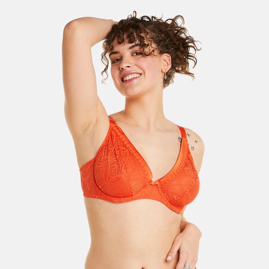 Soutien-gorge à armatures grand maintien orange Sarong