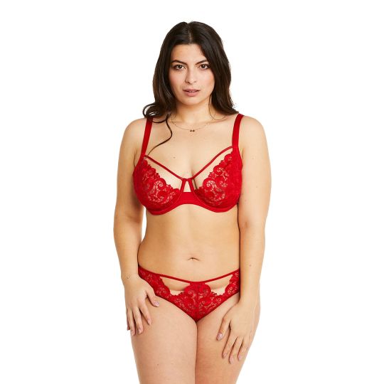 Soutien-gorge à armatures grand maintien rouge Miracle