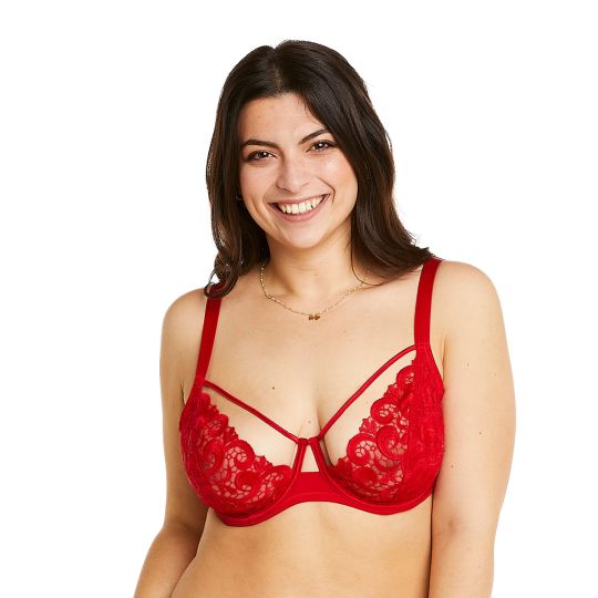 Soutien-gorge à armatures grand maintien rouge Miracle