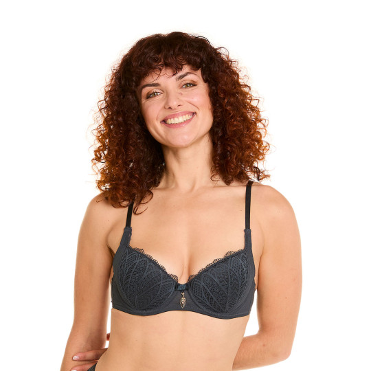 Soutien-gorge ampliforme coque moulée gris Abeille