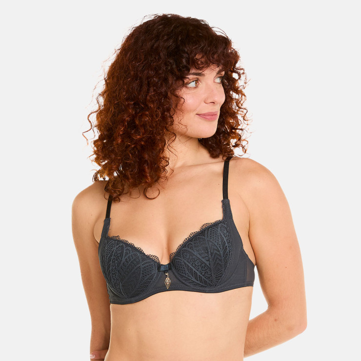 Soutien-gorge ampliforme coque moulée gris Abeille