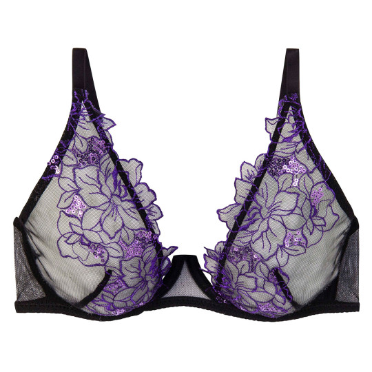 Soutien-gorge à armatures noir/violet Amants