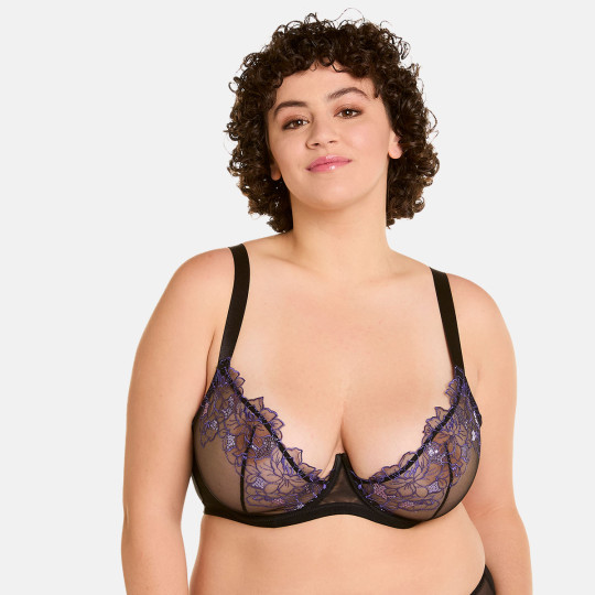 Soutien-gorge à armatures grand maintien noir/violet Amants