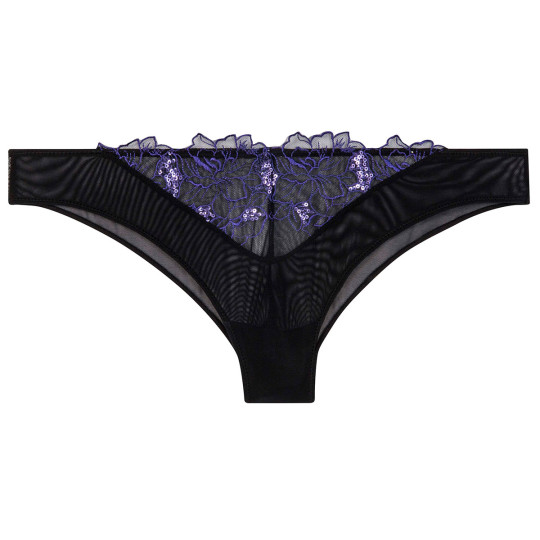 Tanga noir/violet Amants