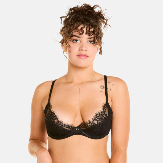 Soutien-gorge à armatures noir Sabbat